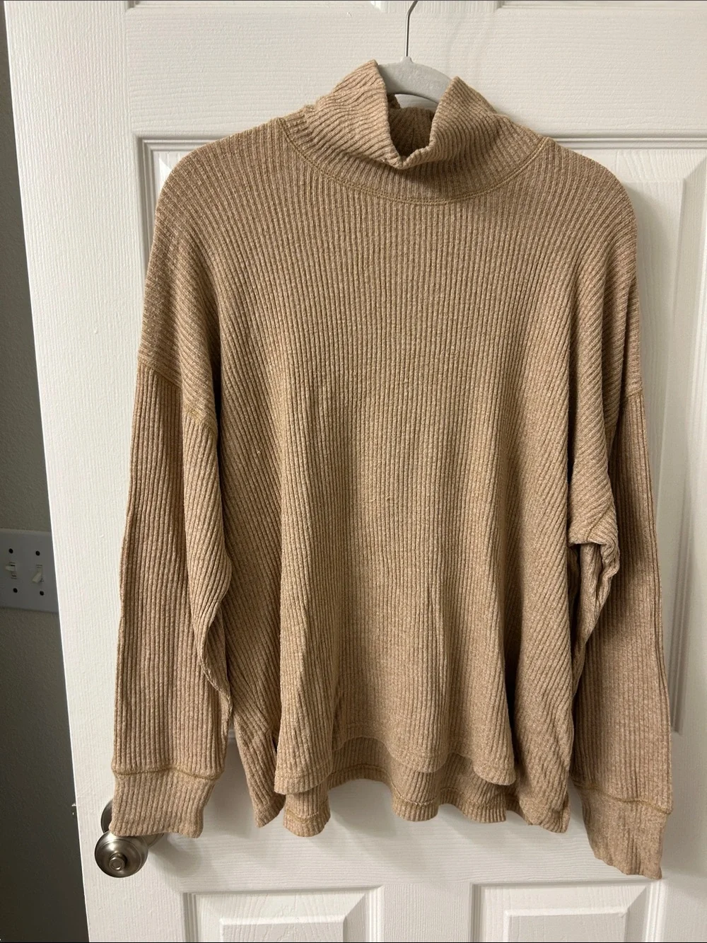 J. Crew Ribbed Camel Turtleneck Sweater